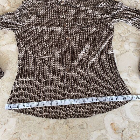 Mandarin & Mint Silk Geometric Pattern Dress Shirt - Picture 13 of 13